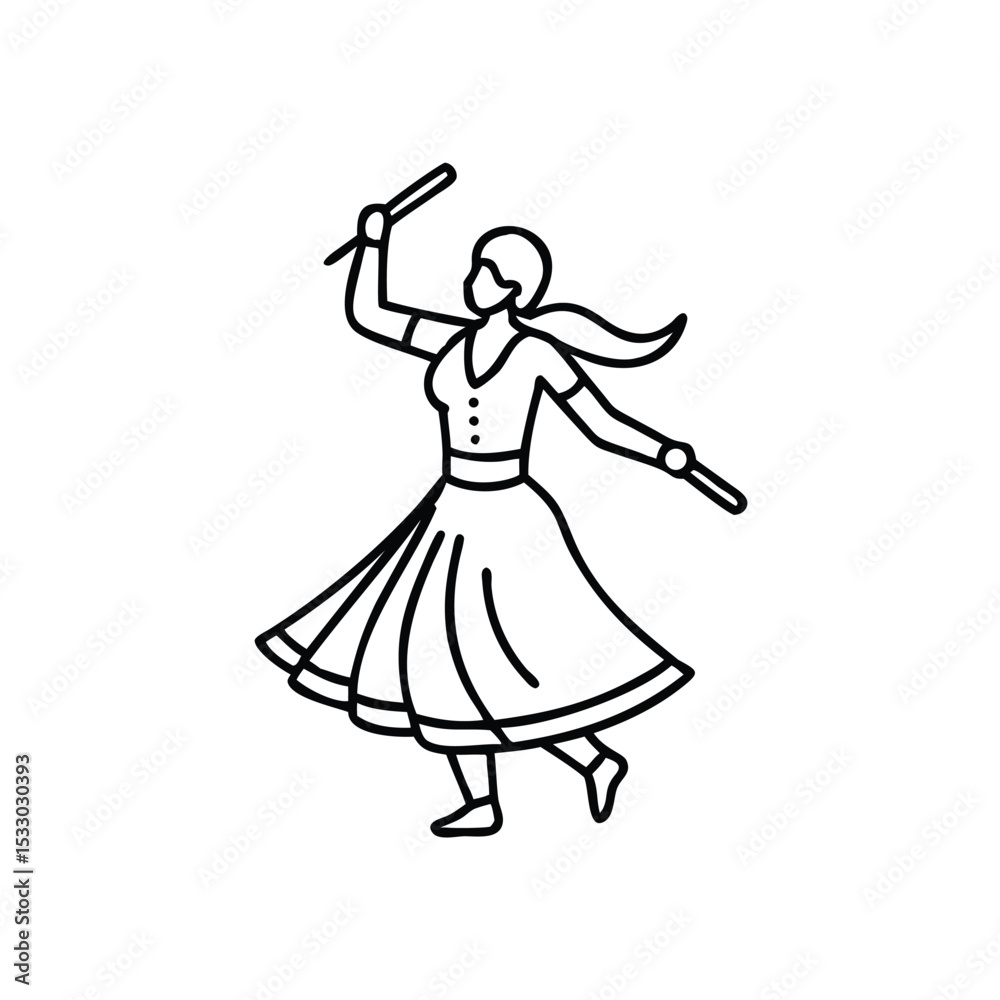 Fototapeta premium Woman performing traditional dandiya raas dance