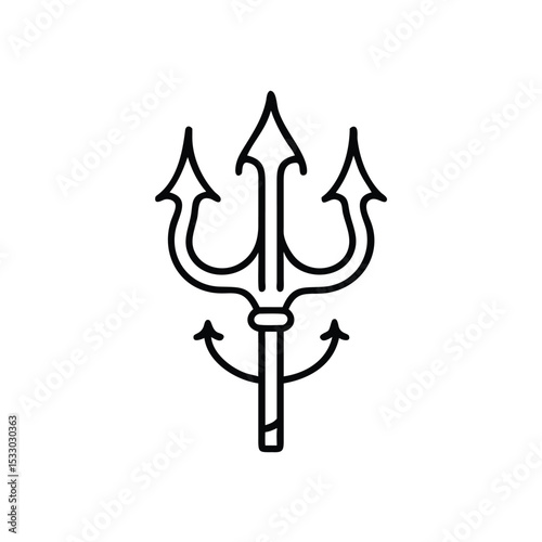 Three pronged trident spear ocean god neptune poseidon symbol
