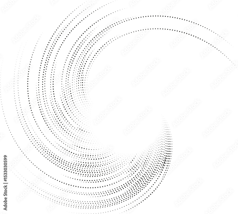Semi-circle with long irregular rays forming a radial vortex pattern around an empty circular center.