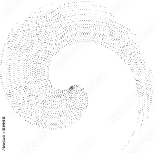 Semi-circular irregular long rays forming a vortex with dotted lines.