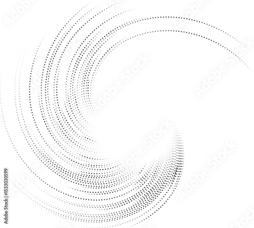 Semi-circle with long irregular rays forming a radial vortex pattern around an empty circular center.