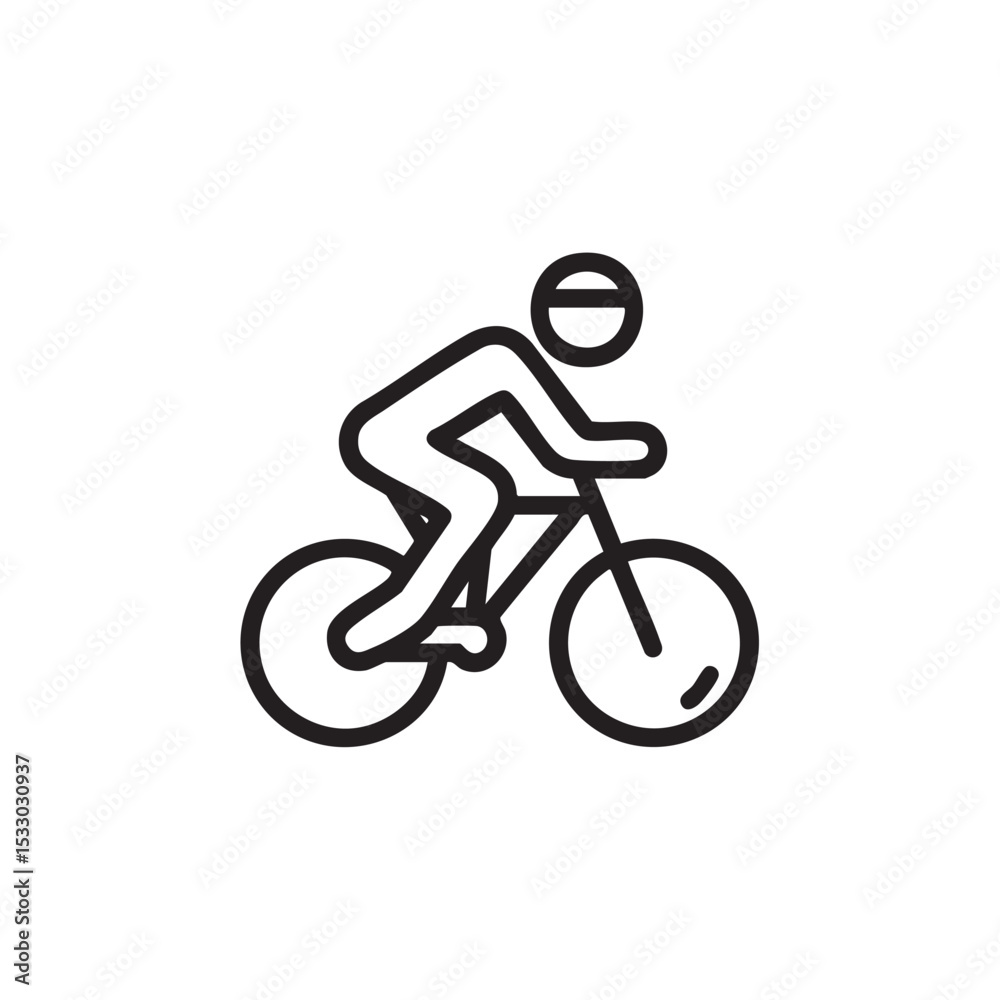 Obraz premium Active cyclist riding on a bicycle in motion for fitness vector illustration