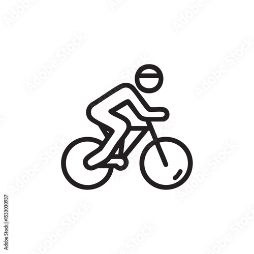 Active cyclist riding on a bicycle in motion for fitness vector illustration