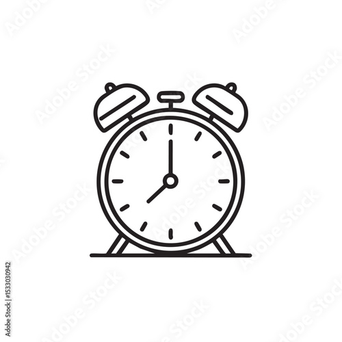 Classic alarm clock design for time management and scheduling needs vector illustration