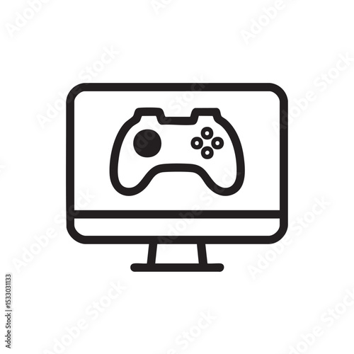 Gaming entertainment concept on a computer screen with controller