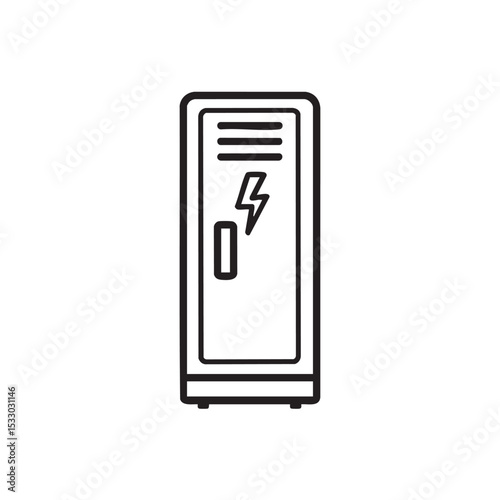 Vintage locker with lightning bolt symbol for creative design