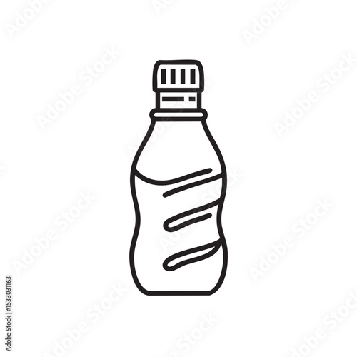 Simple design of a plastic bottle for water use or recycling