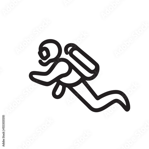 Dive into adventure with a diver exploring underwater worlds vector illustration