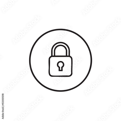 Secure lock symbol for protection and safety in designs