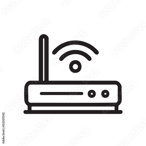 Home wireless router for internet connectivity and network access vector illustration