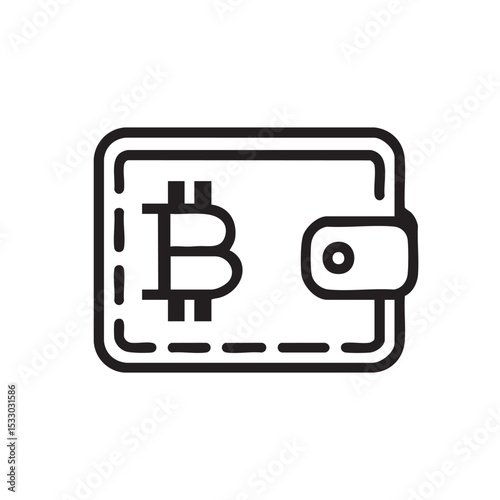 A stylish bitcoin wallet designed for secure storage of cryptocurrency vector illustration