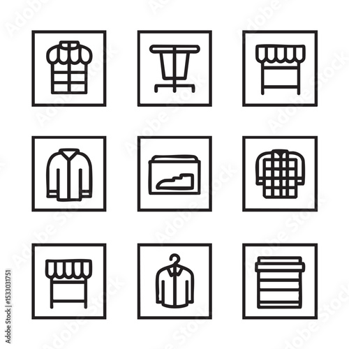 Minimalist design of clothing and display items for retail concepts