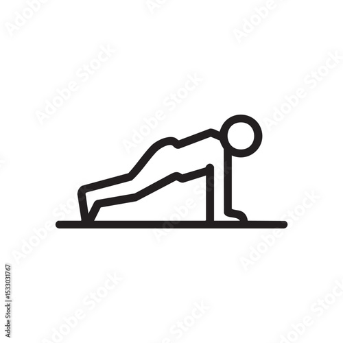Basic push up exercise demonstration for fitness enthusiasts vector illustration