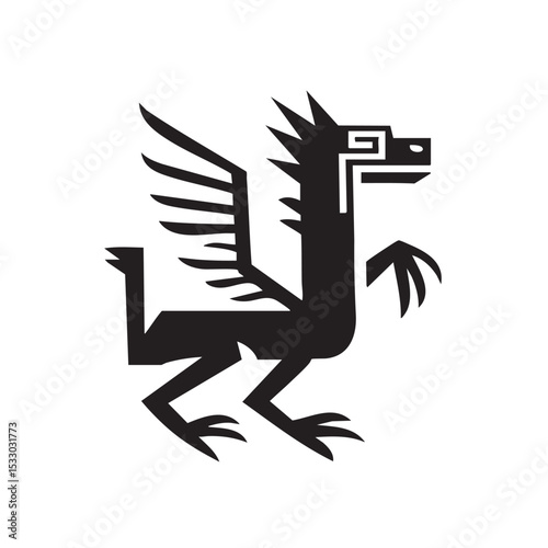 Mythical creature design featuring a griffin with intricate details vector illustration