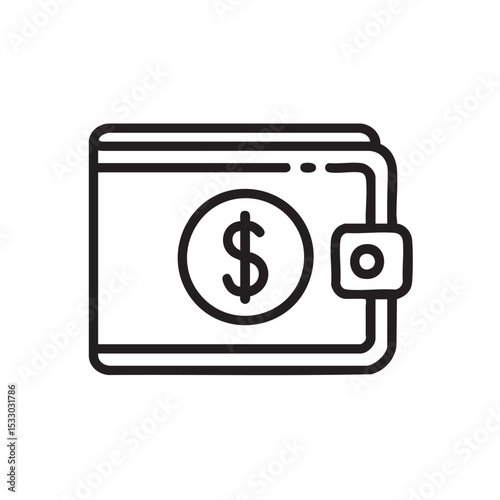Minimalist wallet design with dollar symbol for financial themes vector illustration