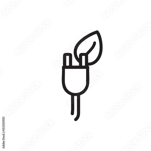 Eco-friendly energy solution with plug and leaf design vector illustration