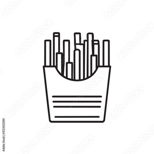 Delicious French fries in a container ready to be enjoyed vector illustration