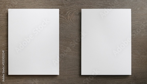 set of 2 a4 white vertical paper sheet mockup letter or invitation