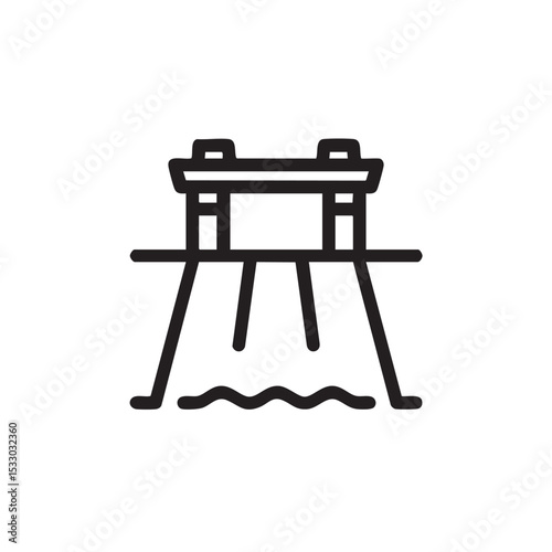 Modern bridge design with water reflection concept for urban planning vector illustration