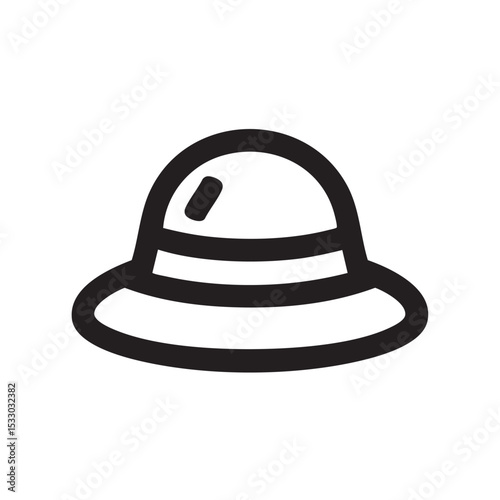 This artwork features a black and white drawing of a stylish hat