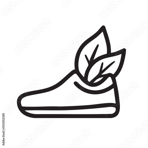 Eco-friendly footwear concept with leaves inside shoe design vector illustration