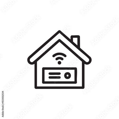 Home network symbol for smart technology and connectivity solutions vector illustration