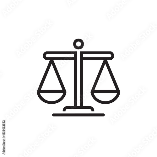 Justice symbol representing balance and fairness in law practice vector illustration