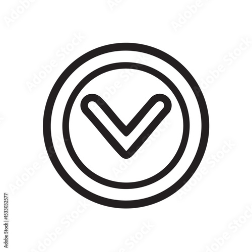 Downward circular arrow symbol for UI design vector illustration