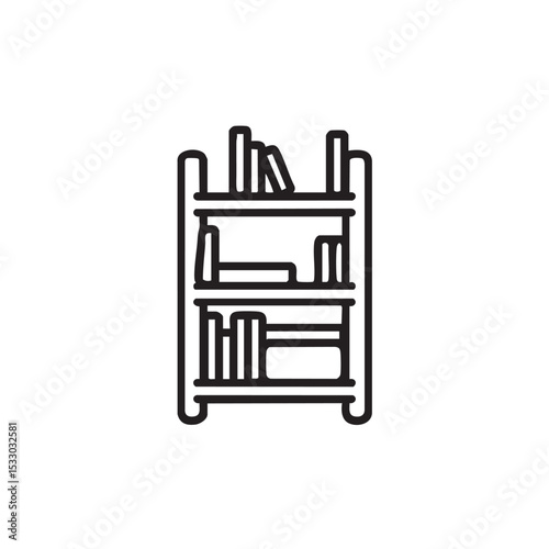 Simple bookshelf design for modern home decor and organization vector illustration