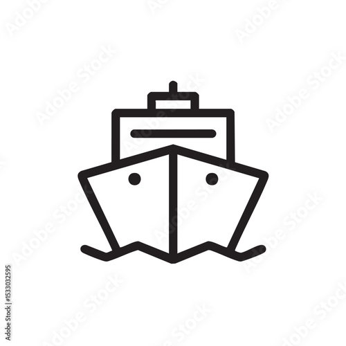 Minimalist design for a modern cargo ship in nautical style vector illustration