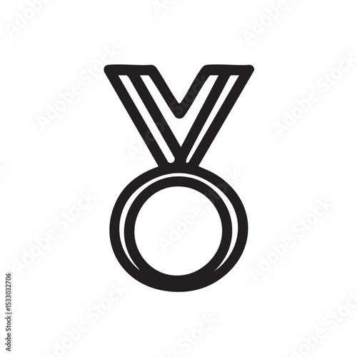 Award medal symbol for recognition and achievement design vector illustration
