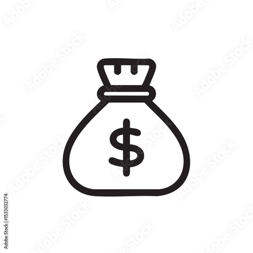 Money bag icon design for financial themes and business purposes vector illustration