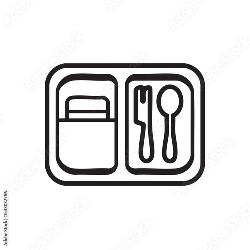 Meal preparation container for lunch or dinner time vector illustration