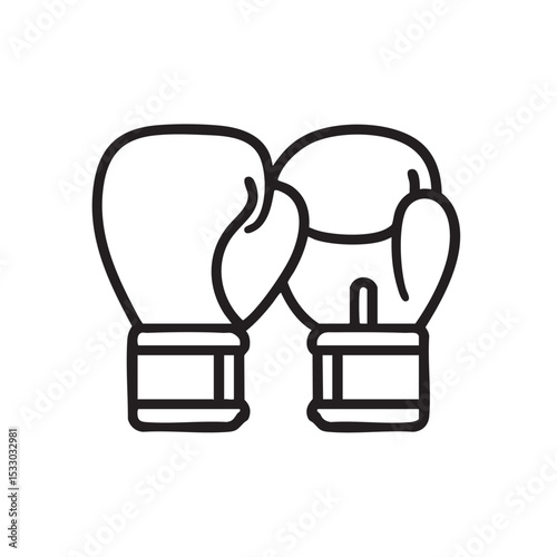 Boxing gloves symbol representing strength and competition in sport vector illustration