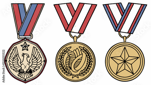 Generated AI Art  Collection of Military Medals and Awards Designs