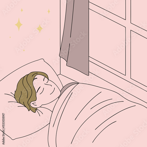 illustration of a sleeping girl