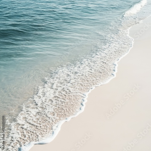 Ocean waves washing onto a sandy beach creating a peaceful coastal scene.