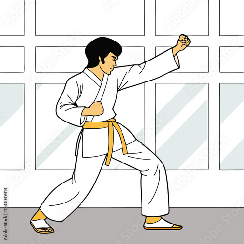 karate boy in kimono
