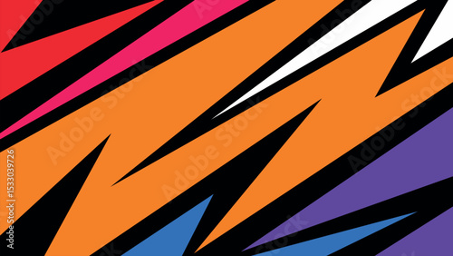Vibrant orange zigzag background