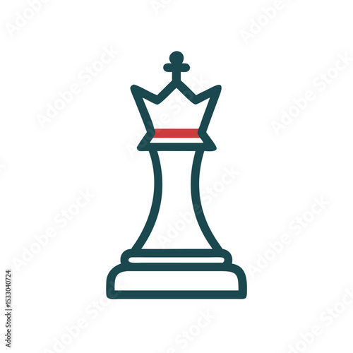 Chess king piece illustration with crown in minimal vector style, concept of vector, icon, International Chess Day  
