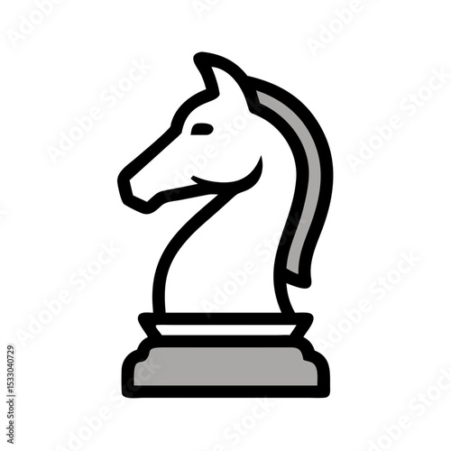 White chess knight icon as a symbol for International Chess Day  
