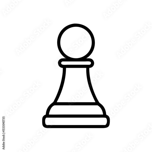 Chess pawn icon in minimalist style for International Chess Day  