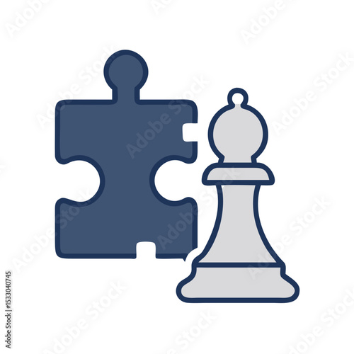Chess pawn and puzzle piece icon representing International Chess Day  