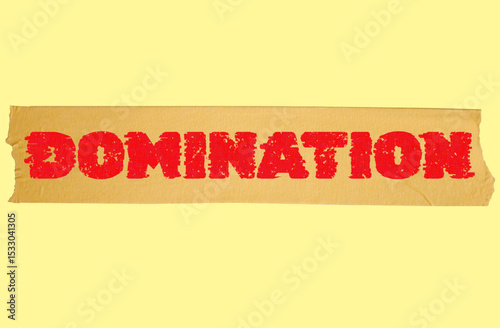 Word text Domination isolated on yellow background. Background. Banner.