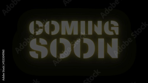 Coming Soon animated text on white background 4K video for product launches, movie trailers, marketing and digital promotions
