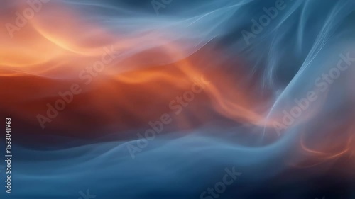 Swirling patterns of orange and blue collide in an abstract display, creating a captivating visual journey. The colors blend seamlessly, producing an inviting, dynamic atmosphere