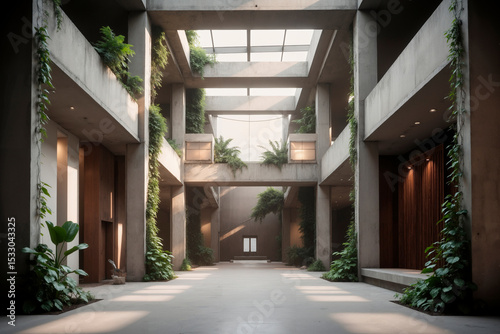 Wallpaper Mural An aerial view of the hallway of a building. Torontodigital.ca