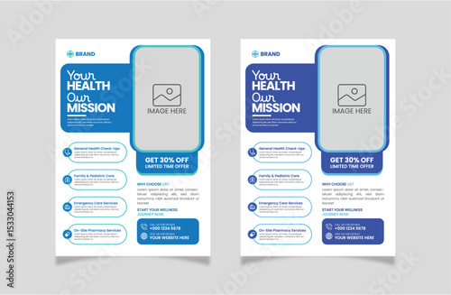 Corporate healthcare and medical flyer design template