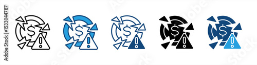 Financial Risk icon sheet multiple style collection