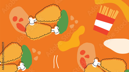 Spicy Chicken Legs Background